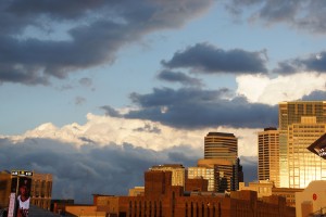 View of clouds above Target Field